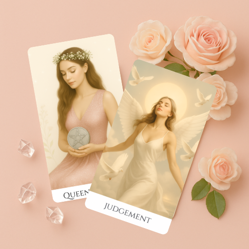 Pachet de Carti de Tarot Roz de Lux "Heaven&Earth "