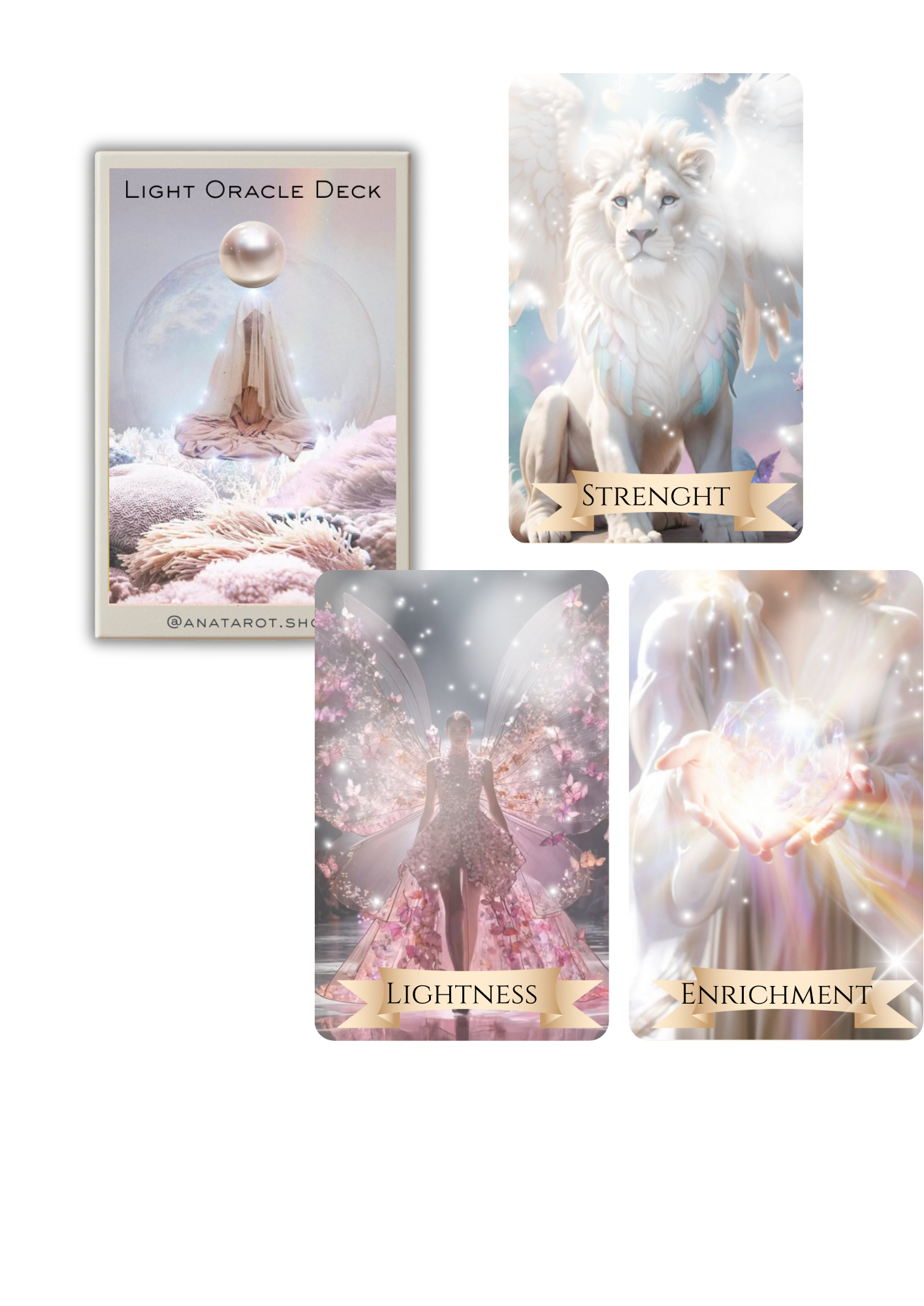 Light Oracle Deck – Pachet de 64 Cărți Oracol pentru Divinație & Magie