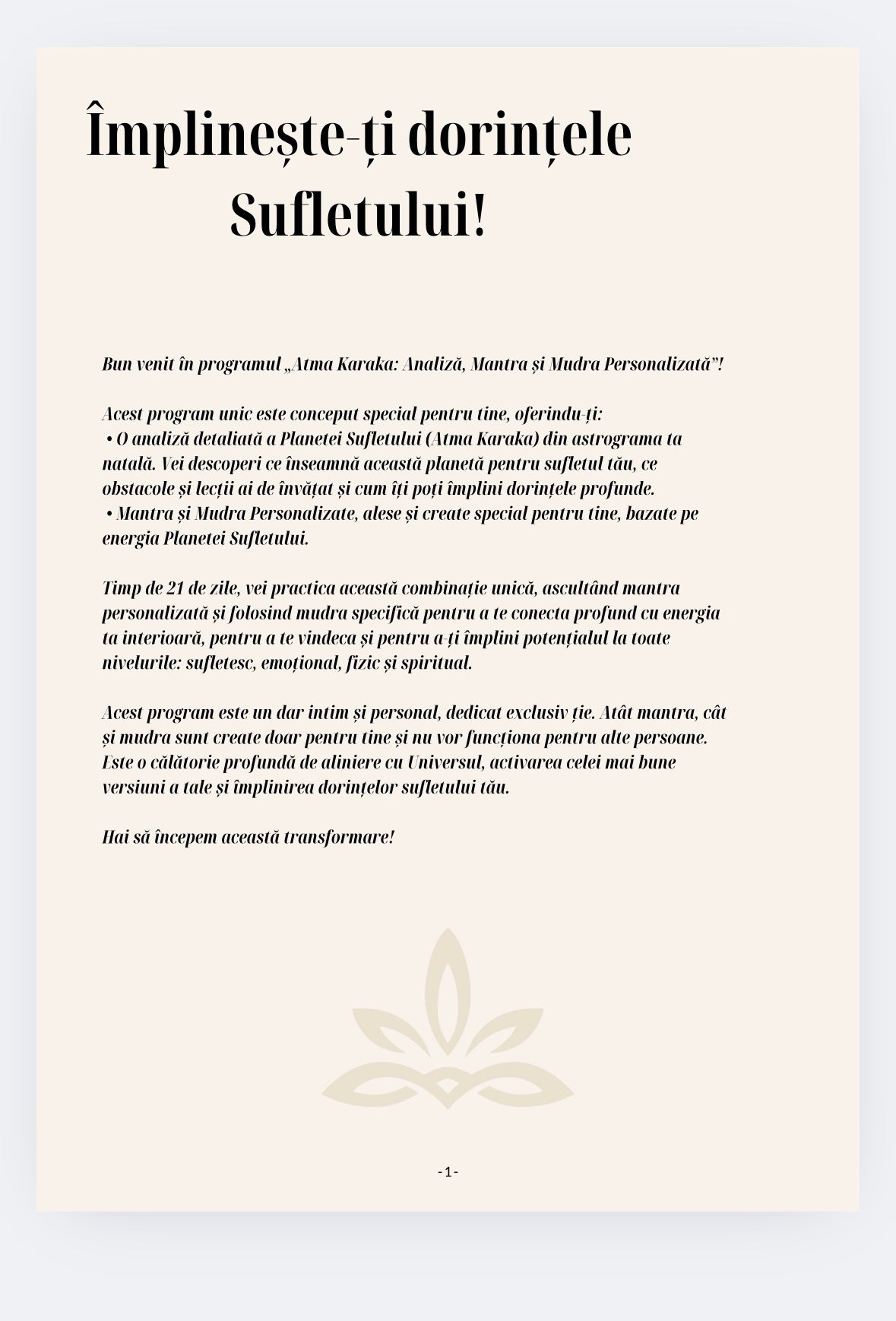 “Călătoria Sufletului Tău: Analiza Karmei și Programul Personalizat de Vindecare cu Mantra și Mudra”