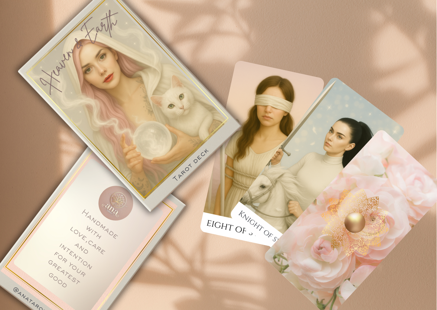 Pachet de Carti de Tarot Roz de Lux "Heaven&Earth "