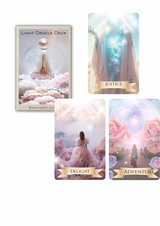Light Oracle Deck – Pachet de 64 Cărți Oracol pentru Divinație & Magie