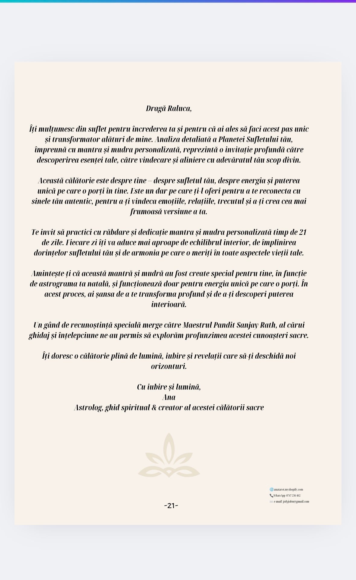 “Călătoria Sufletului Tău: Analiza Karmei și Programul Personalizat de Vindecare cu Mantra și Mudra”