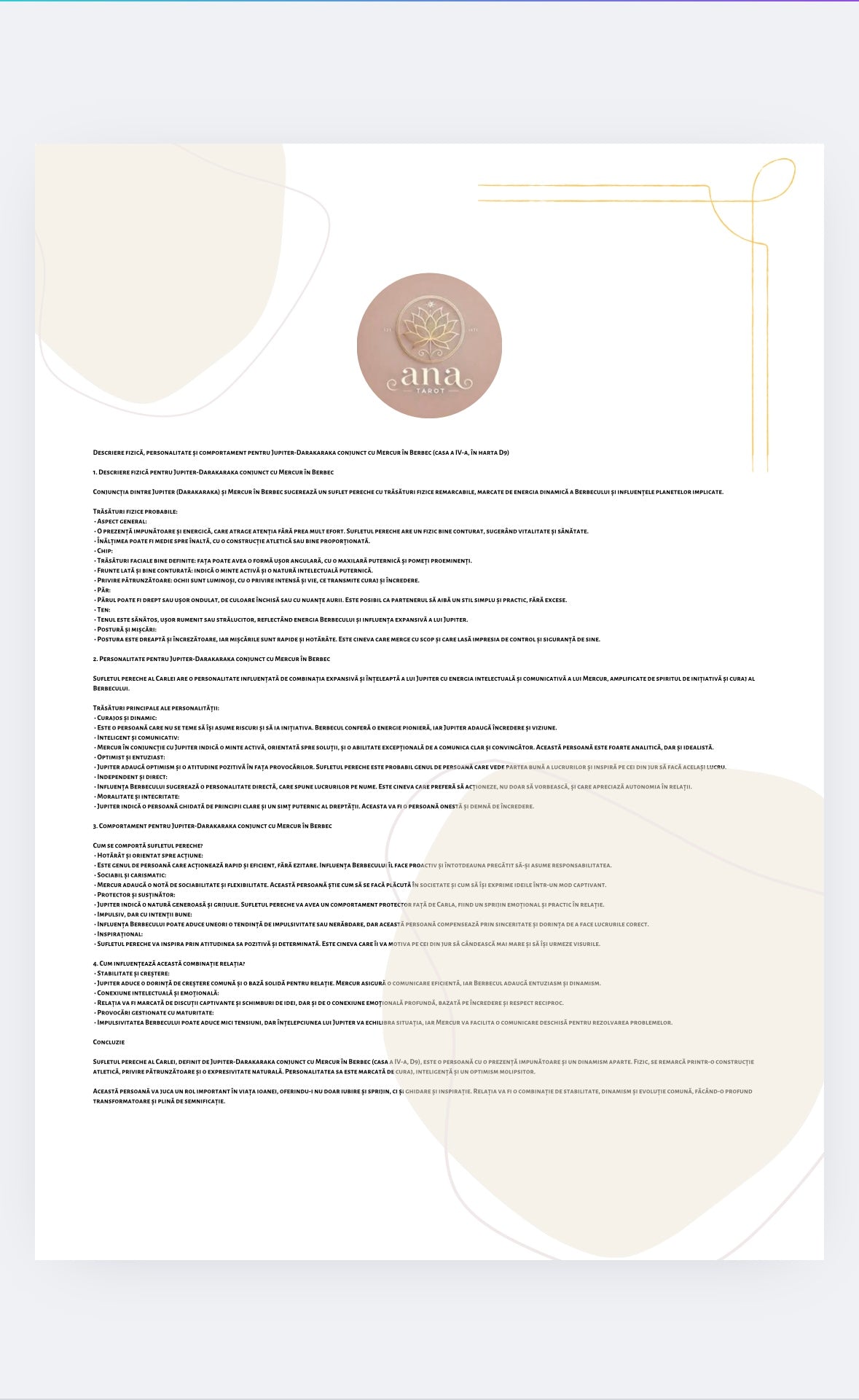 ANALIZA ASTROLOGICA VEDICA  - Partenerul Predestinat(Darakaraka)