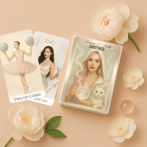 Pachet de Carti de Tarot Roz de Lux "Heaven&Earth "